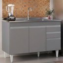 Ver imagem 2 de Balcão de Cozinha com Pia Inox 120cm Michigan Cinza - Lumil