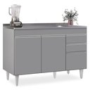 Ver imagem 1 de Balcão de Cozinha com Pia Inox 120cm Michigan Cinza - Lumil