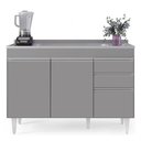 Ver imagem 5 de Balcão de Cozinha com Pia Inox 120cm Michigan Cinza - Lumil