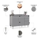 Ver imagem 3 de Balcão de Cozinha com Pia Inox 120cm Michigan Cinza - Lumil