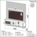 Ver imagem 3 de Rack com Painel Ripado Retrô para TV até 75 Polegadas 100% MDF com LED 228CMX250CM Spot Porta Telada Marrom