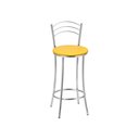 Ver imagem 2 de Kit 2 Banquetas Médias Cromadas com Assento Estofado e Encosto para Bancada Cozinha e Área Gourmet Cromado/Amarelo
