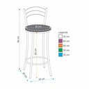 Ver imagem 3 de Kit 2 Banquetas Médias Cromadas com Assento Estofado e Encosto para Bancada Cozinha e Área Gourmet Cromado/Vermelho