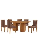 Ver imagem 2 de Mesa de Jantar Eloise 180cm Tampo Mdf Laminado com 6 Cadeiras Lisboa Moderna Mobília