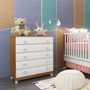 Ver imagem 1 de Cômoda Infantil com Pés 5 Gavetas Lunna