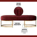 Ver imagem 4 de Recamier Glow 110cm Puff Moderno Premium Sala e Quarto:bordo
