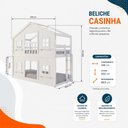 Ver imagem 3 de Beliche Infantil Montessoriano Casinha Dos Sonhos com Fechamento Inferior em Madeira Maciça Branco