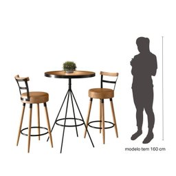 Conjunto Mesa Bistrô e 2 Banquetas Moscou Salaone - 5 Conjunto Mesa Bistrô e 2 Banquetas Moscou Salaone - 5