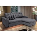 Ver imagem 1 de Sofá Berlin 2.65x2.10m com Chaise Super Pillow Top - Chumbo
