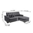Ver imagem 2 de Sofá Berlin 2.65x2.10m com Chaise Super Pillow Top - Chumbo