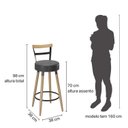 Ver imagem 7 de Conjunto 1 Mesa Bistrô Tampo Madeira Maciça Redondo 2 Banquetas Moscou