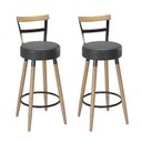 Ver imagem 4 de Conjunto 1 Mesa Bistrô Tampo Madeira Maciça Redondo 2 Banquetas Moscou