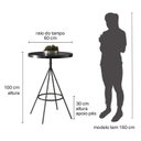 Ver imagem 6 de Conjunto 1 Mesa Bistrô Tampo Madeira Maciça Redondo 2 Banquetas Moscou