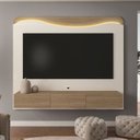 Ver imagem 7 de Painel para TV até 75 Polegadas com MDF 200CMX168CM LED Orgânico Lumiere Bege Carvalho/Off White