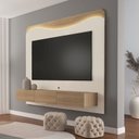 Ver imagem 1 de Painel para TV até 75 Polegadas com MDF 200CMX168CM LED Orgânico Lumiere Bege Carvalho/Off White