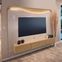 Ver imagem 6 de Painel para TV até 75 Polegadas com MDF 200CMX168CM LED Orgânico Lumiere Bege Carvalho/Off White