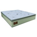 Ver imagem 1 de Colchão Casal Molas Ensacadas Pillow Top Diamante 138x188x30cm Branco / Bege Gazin