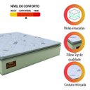 Ver imagem 3 de Colchão Casal Molas Ensacadas Pillow Top Diamante 138x188x30cm Branco / Bege Gazin