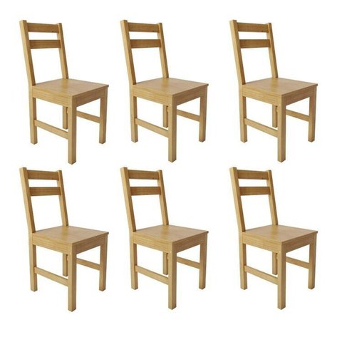 Conjunto 6 Cadeiras para Sala de Jantar Madeira Maciça Mandacaru Yescasa Bege/Amendoa