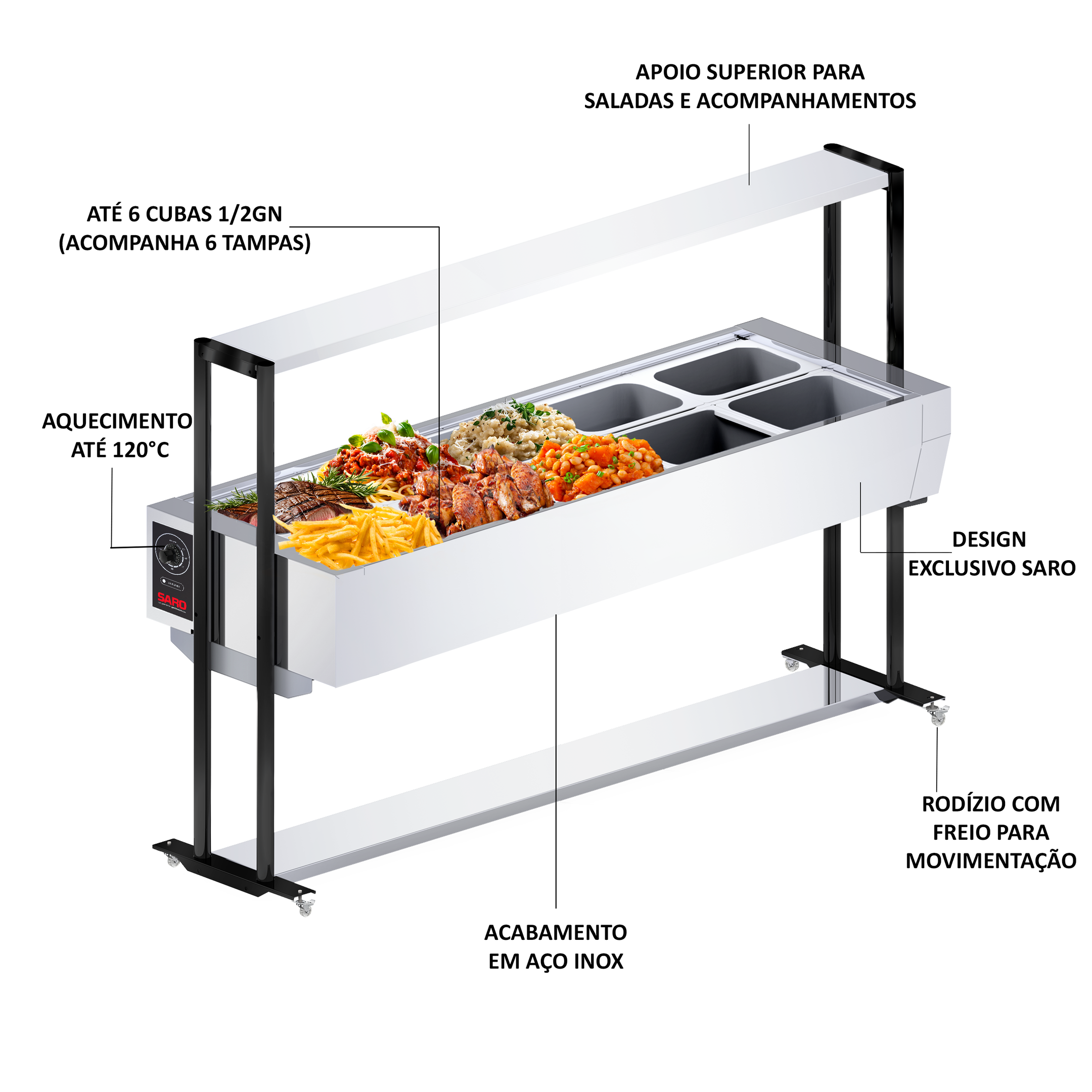 Buffet Térmico Aquecido Inox 10 Cubas com Tampa 127v BF1011 - 2