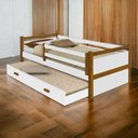 Ver imagem 1 de Cama Infantil Diana Branco/mel C/ Aux, e 02 Colchões