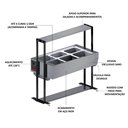 Ver imagem 2 de Buffet Térmico Aquecido 6 Cubas com Tampa 220v BF622