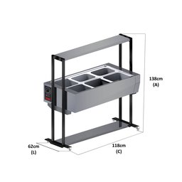 Buffet Térmico Aquecido 6 Cubas com Tampa 220v BF622 - 3