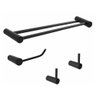 Kit Acessórios de Banheiro Redondo Toalheiro Duplo Preto - 1