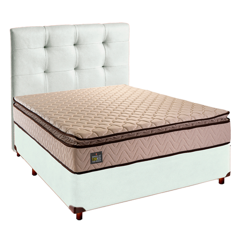 Cama Box com Colchão Casal D45 Belmont Hellen + Cabeceira Branco