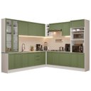 Ver imagem 2 de Armário de Cozinha Completa de Canto 549 cm Branco/Verde Vik Madesa 01