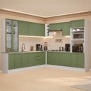 Ver imagem 1 de Armário de Cozinha Completa de Canto 549 cm Branco/Verde Vik Madesa 01
