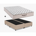Ver imagem 1 de Cama Box Base Casal Bipartido Bege Colchão Fit D45 Espuma 138x188 - Ortobom