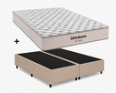 Ver imagem 1 de Cama Box Base Casal Bipartido Bege Colchão Fit D45 Espuma 138x188 - Ortobom