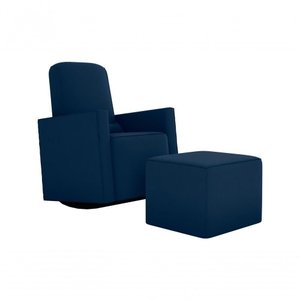 Poltrona Cadeira Amamentação com Balanço e Puff Matrix Verde