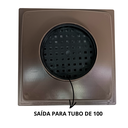 Ver imagem 2 de Ralo Pluvial 20x20 Alumínio Tradicional Coletor Marrom Saída Baixa para Tubo de 100mm