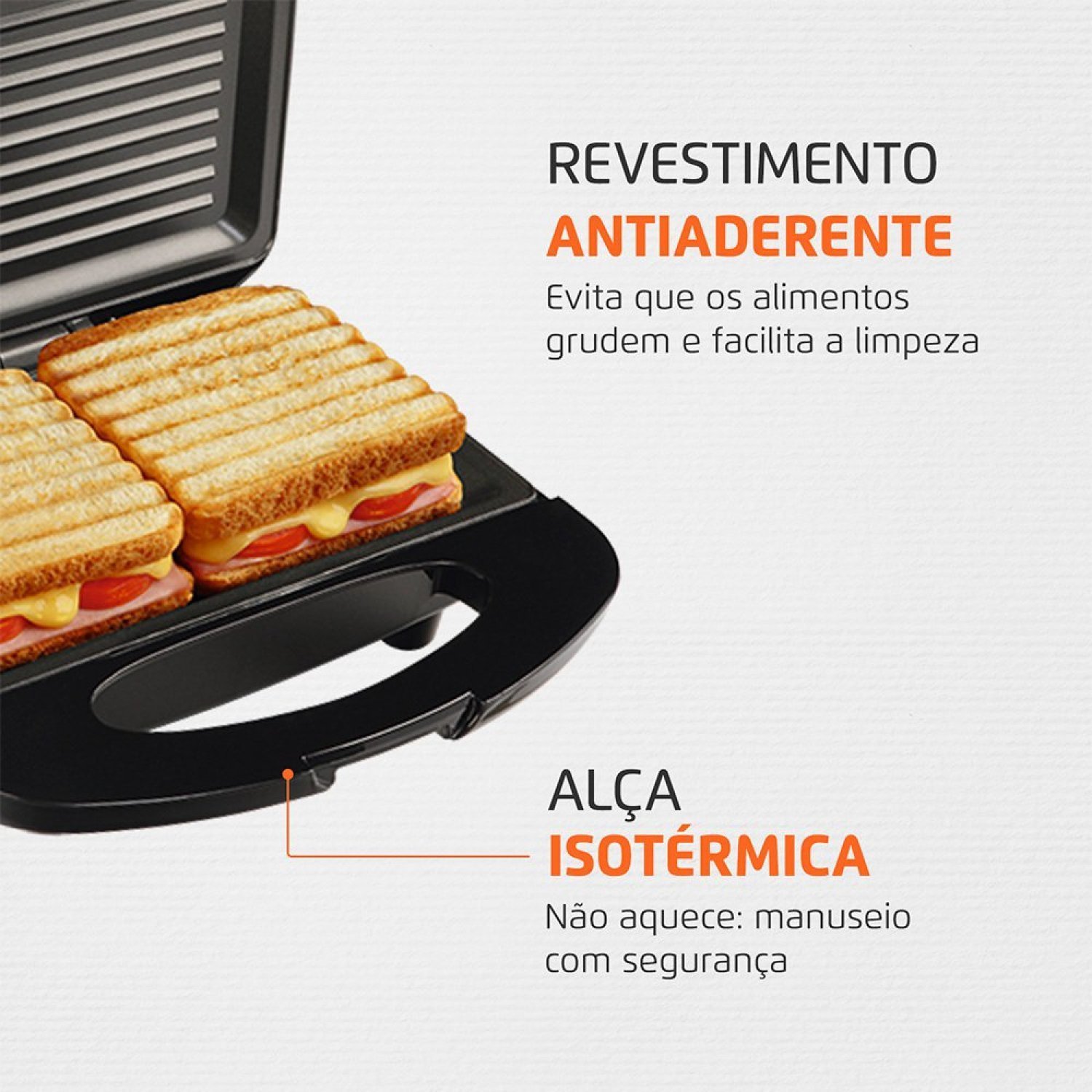 Grill e Sanduicheira Premium 800w 220v S-07 Mondial - 4