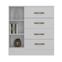 Ver imagem 4 de Cômoda 4 Gavetas 1 Porta Lite Branco 81cm Largura Quarto Sapateira Mdp