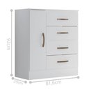 Ver imagem 2 de Cômoda 4 Gavetas 1 Porta Lite Branco 81cm Largura Quarto Sapateira Mdp