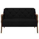 Ver imagem 6 de Kit Namoradeira 135cm e 2 Poltronas Decorativas Capitonê Lapa M22 Veludo Preto - Mpozenato