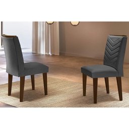 Kit 2 Cadeiras Sala Jantar Londrina Madeira 2 Un Capuccino/Grafite - Rufato - 1 Kit 2 Cadeiras Sala Jantar Londrina Madeira 2 Un Capuccino/Grafite - Rufato - 1