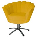 Ver imagem 1 de Poltrona Cadeira com Base Giratoria Cromado Pétala Suede Mostarda