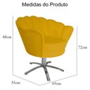 Ver imagem 5 de Poltrona Cadeira com Base Giratoria Cromado Pétala Suede Mostarda
