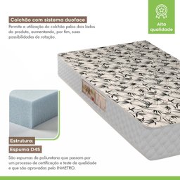Colchão Solteiro Duoface Unique Wave D45 20cmx78cmx188cm - 3
