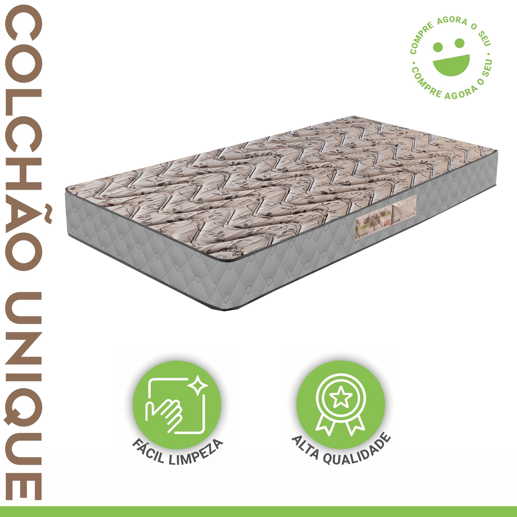 Colchão Solteiro  Duoface Unique D23 16cmx88cmx188cm Paropas By Ecosono - 4