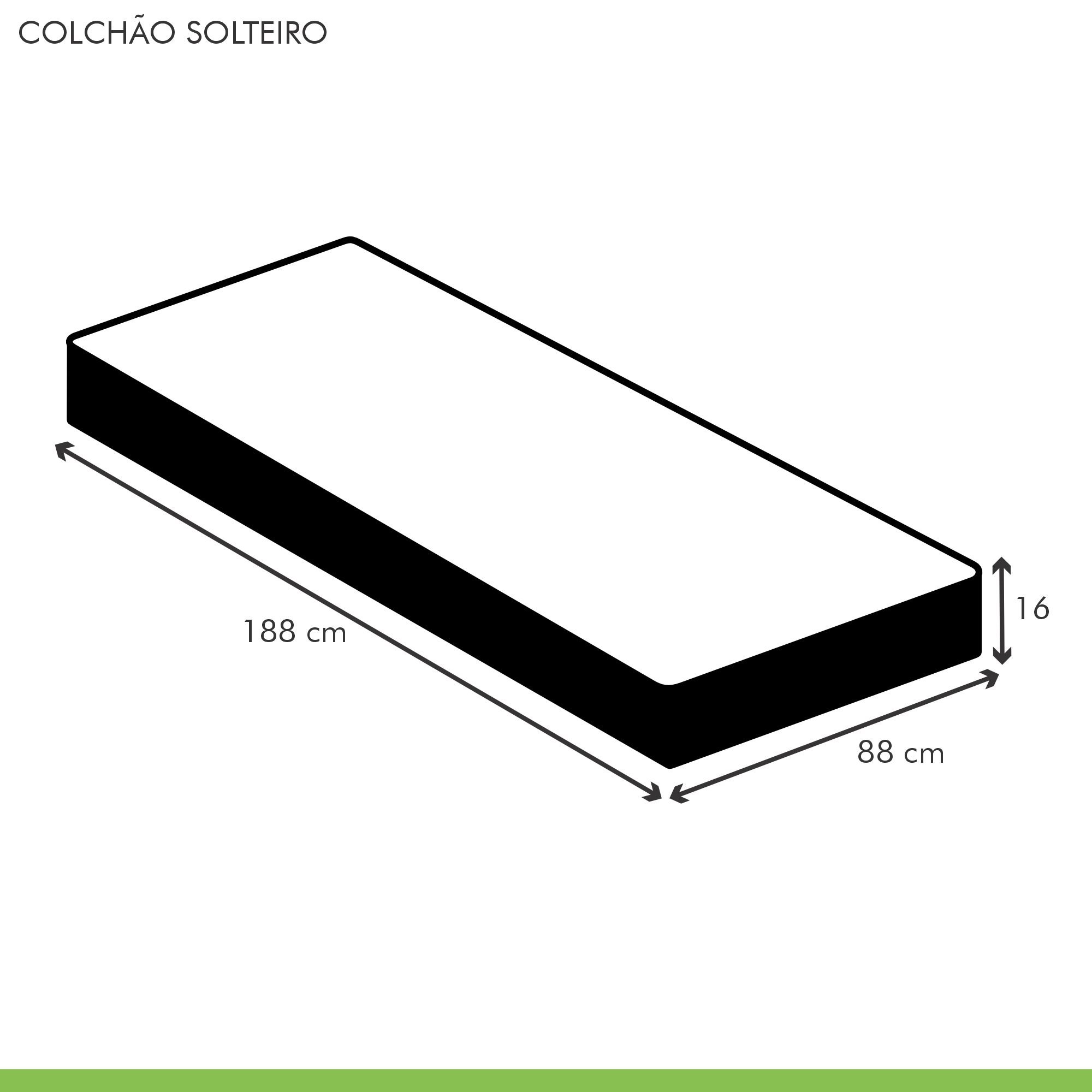 Colchão Solteiro  Duoface Unique D23 16cmx88cmx188cm Paropas By Ecosono - 3