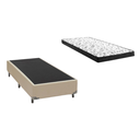 Ver imagem 1 de Cama Box Solteiro Colchão Mola Bonnel Premium + Box Sintético 60x88x188 Cor:bege