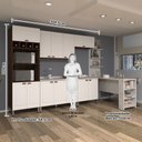 Ver imagem 2 de Armário de Cozinha Compacta 5 Peças com Tampo Bancada e Espaço para Forno Safira Luciane Móveis