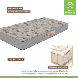 Colchão Solteiro Molas Ensacadas Siena 22cmx88cmx188cm - 2