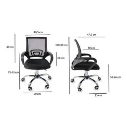 Kit 2 Cadeiras de Escritorio Begonia Tela Mesh Ergonomico - Preto - 4