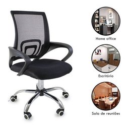 Kit 2 Cadeiras de Escritorio Begonia Tela Mesh Ergonomico - Preto - 3